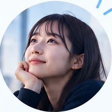 頬に手を添えた女性